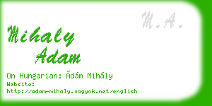 mihaly adam business card
